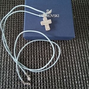 Swarovski Crystals Cross Rhodium Necklace